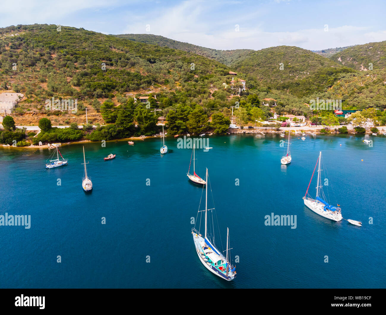 Griechenland, Ägäis, Pagasäischen Golf, Luftbild der Bucht von Göcek Stockfoto