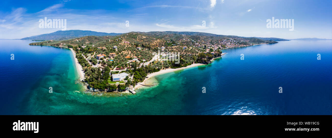 Griechenland, Ägäis, Pagasäischen Golf, Luftbild in Afissos Stockfoto