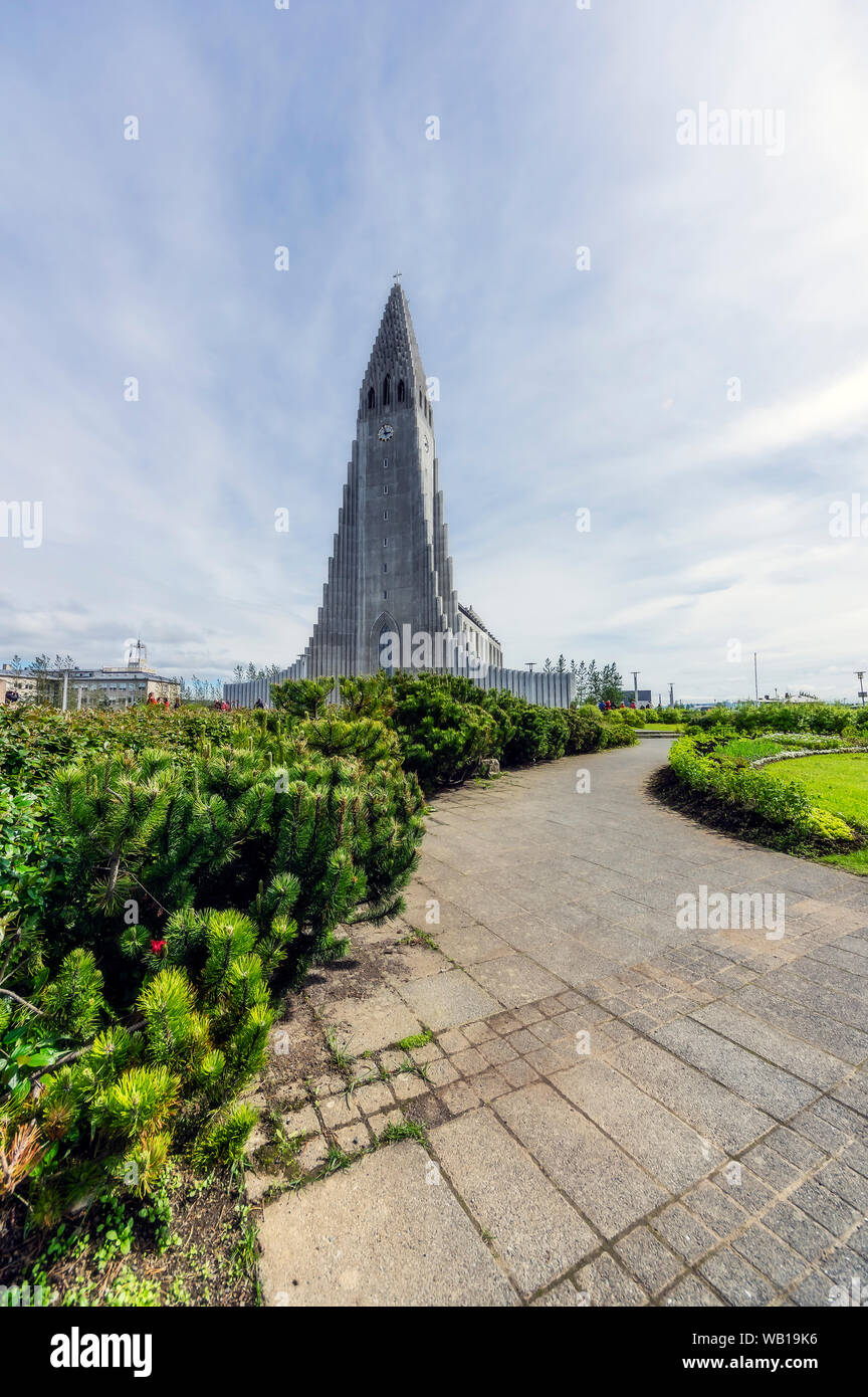 Island, Reykjavik, Hallgrimskirkja Stockfoto