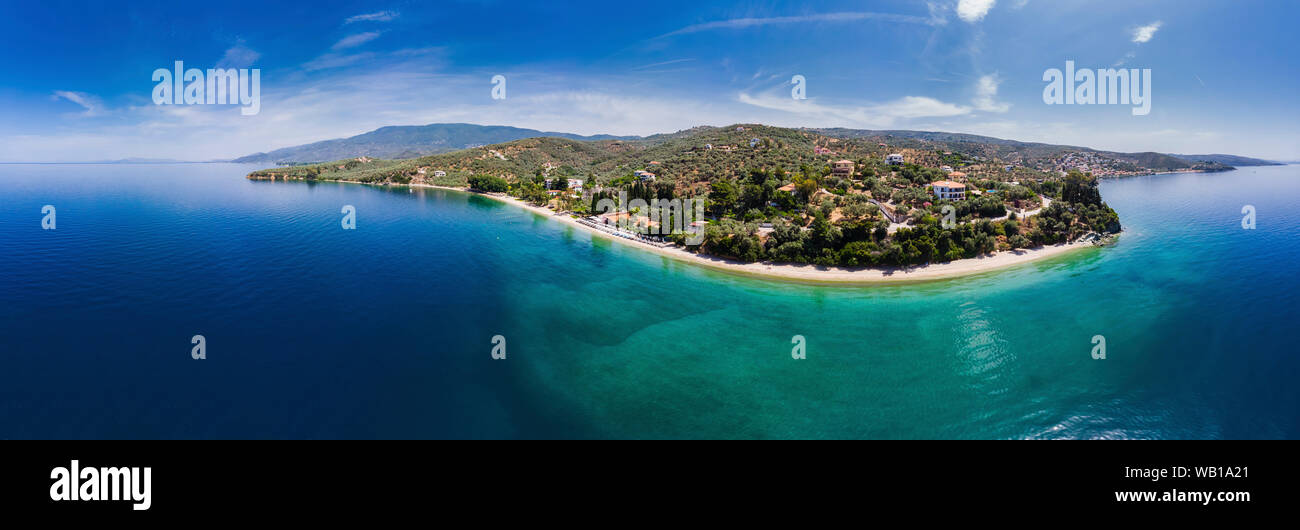 Griechenland, Ägäis, Pagasäischen Golf, Luftbild in Afissos Stockfoto