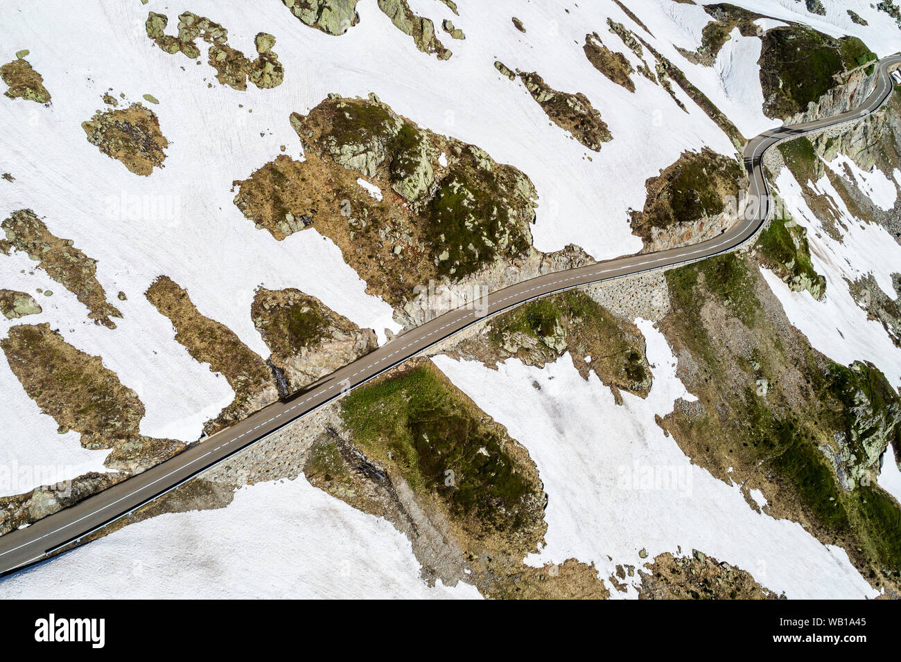 Schweiz, Kanton Uri, Luftaufnahme der Sustenpass Stockfoto