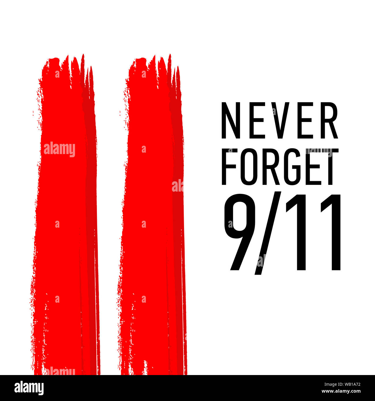 Patriot tag Vektor Poster. Am 11. September. Nie vergessen. Stockfoto