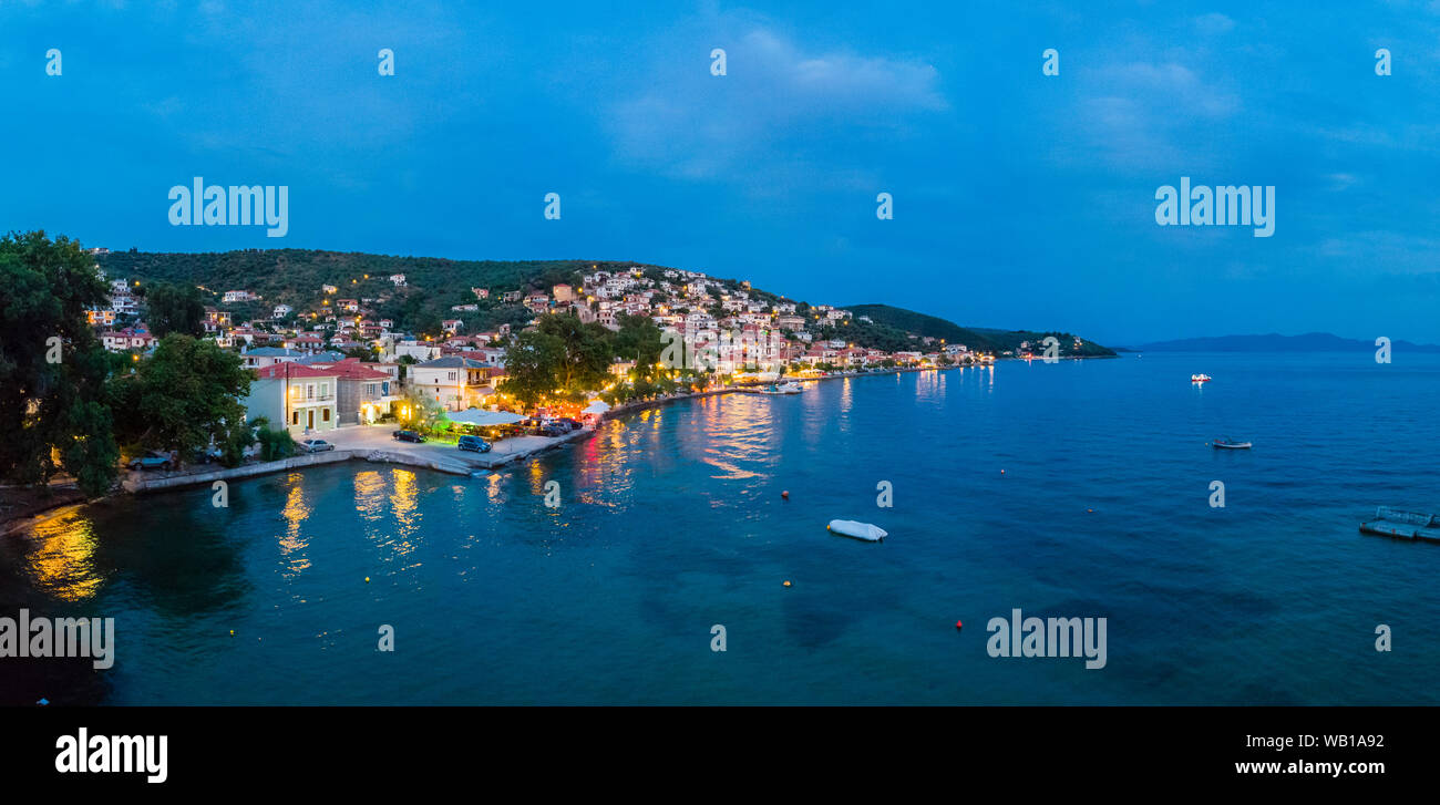 Griechenland, Ägäis, Pagasäischen Golf, afissos am Abend Stockfoto