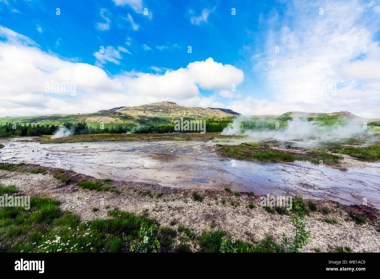 Island, Strokkur Geysir Gebiet Stockfoto