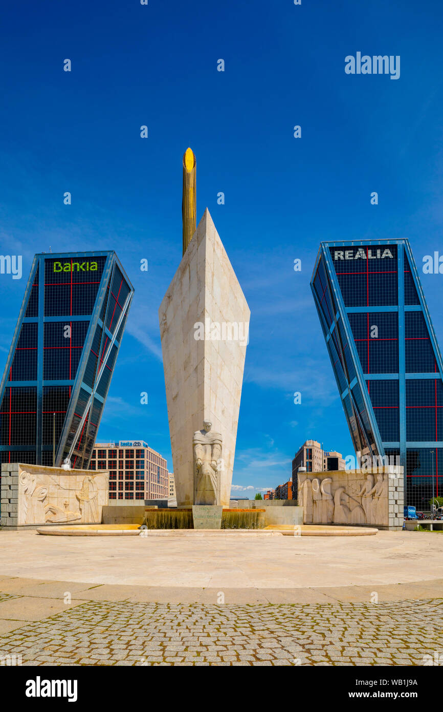 Kio Towers an der Plaza de Castilla, Madrid, Spanien, South West Europe Stockfoto