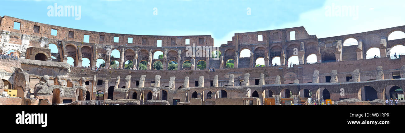 Rom Kolosseum, Flavio Amphitheater, Interieur, in Rom Italien Stockfoto