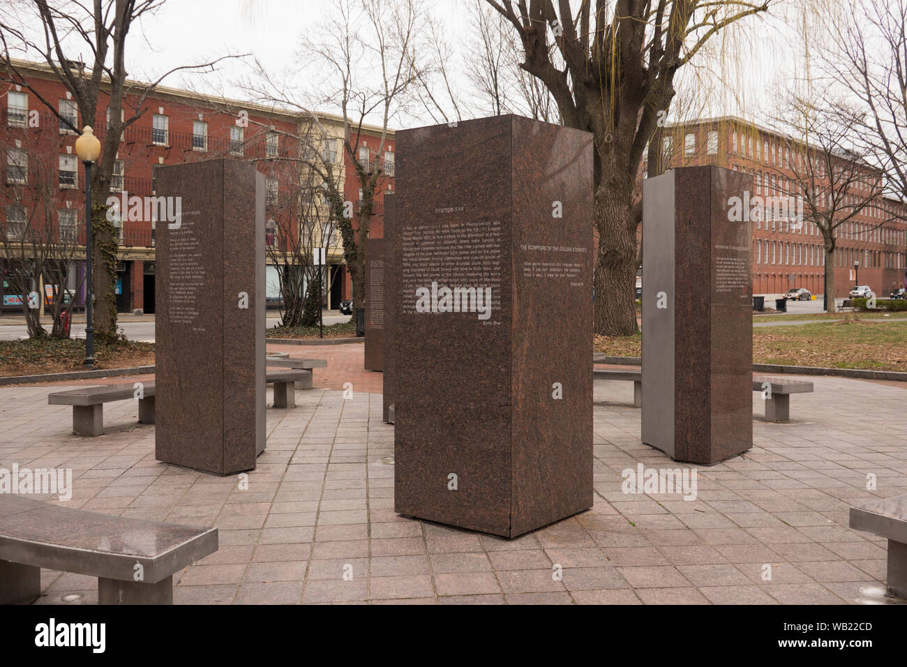 Jack Kerouac Park in Lowell MA Stockfoto