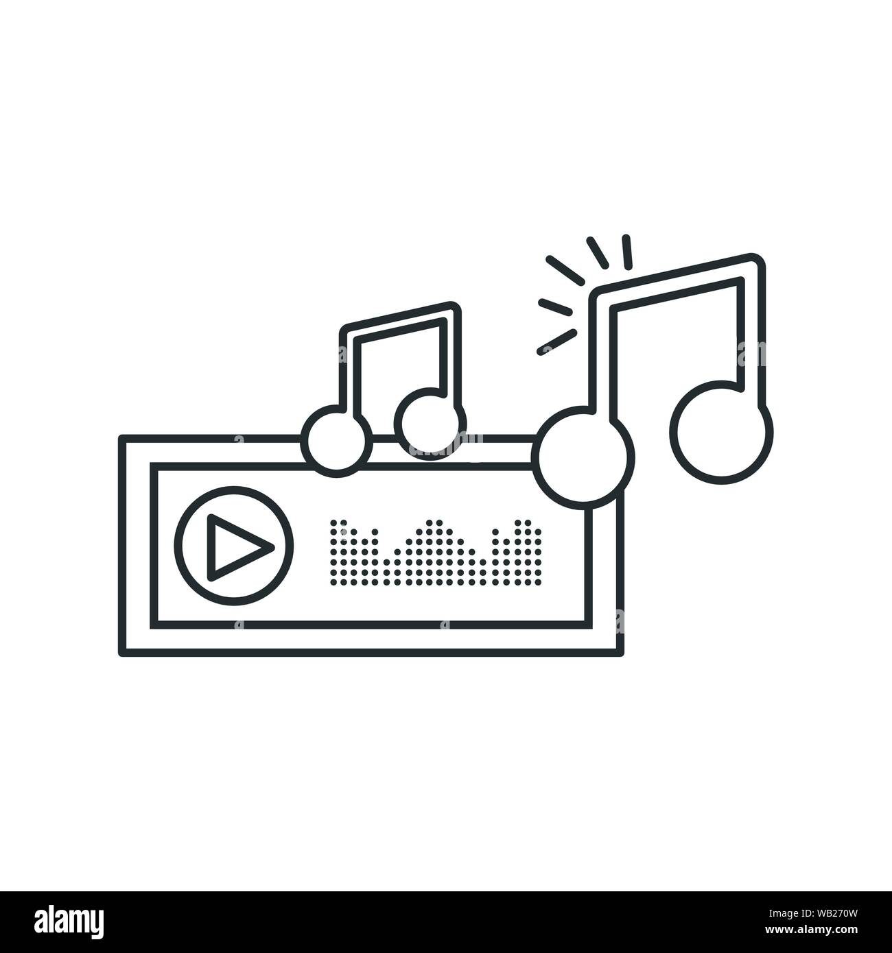 Audio Player Display mit Sound graohic Vector Illustration Design Stock Vektor