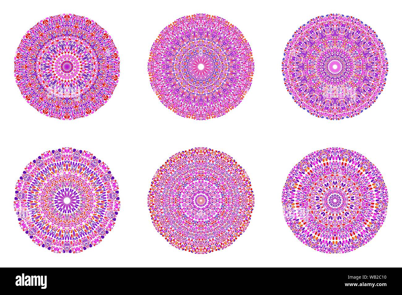 Runde geometrische floralen ornament Muster Mandala set-verzierten abstract Vector Graphic Stock Vektor