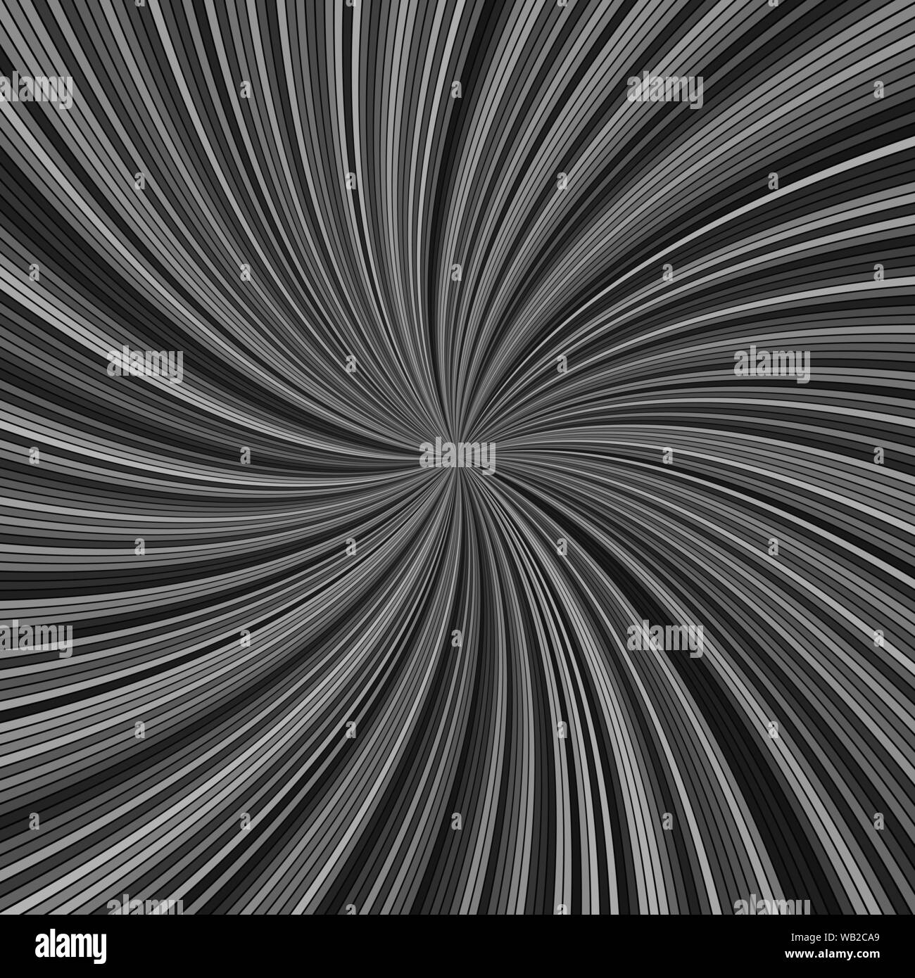Grau hypnotisch abstrakte Spirale streifen Hintergrund - Vektor gekrümmte burst Design Stock Vektor