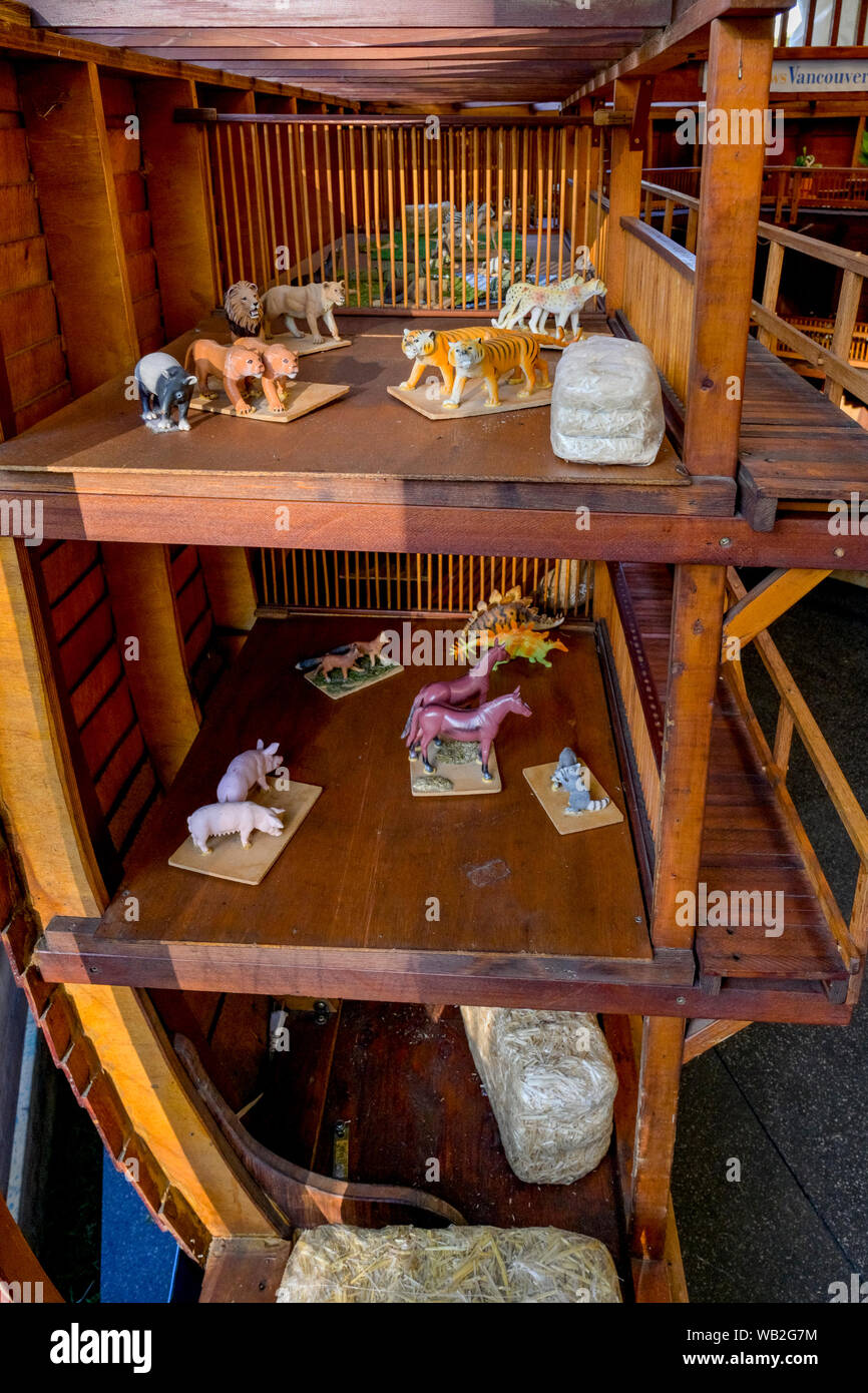 Replik, die Arche Noah, 1/10 scale, PNE Ausstellung, Vancouver, British Columbia, Kanada Stockfoto