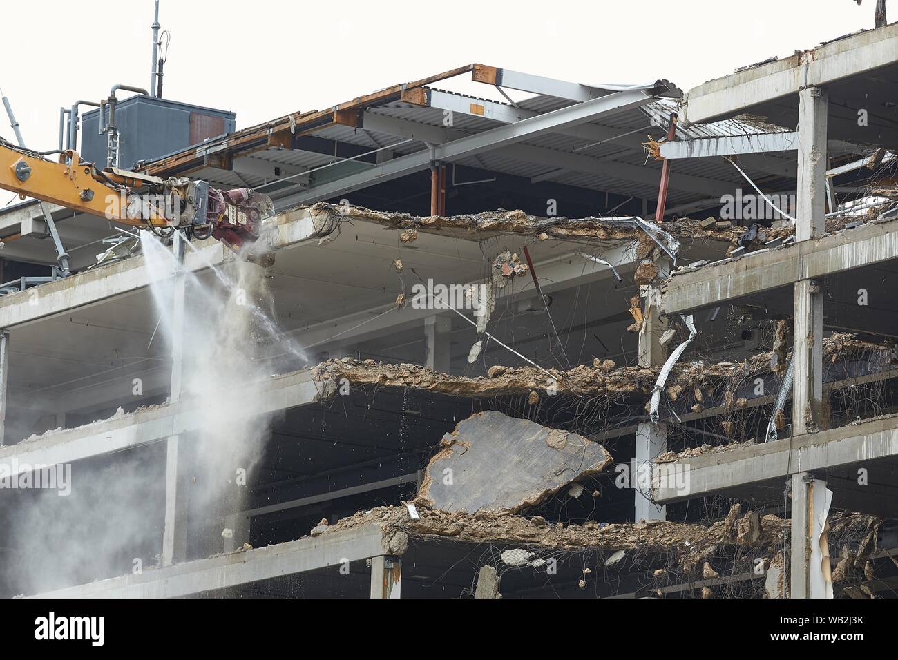 Abriss von einem Hochhaus, Deutschland Stockfoto