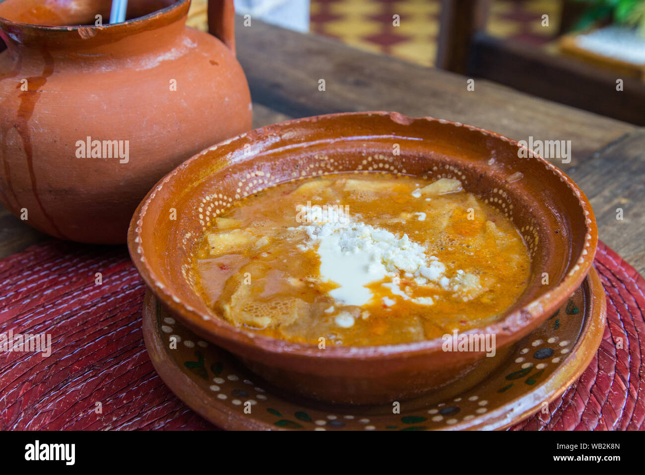 Sopa Azteca o Sopa Tarasca Stockfoto