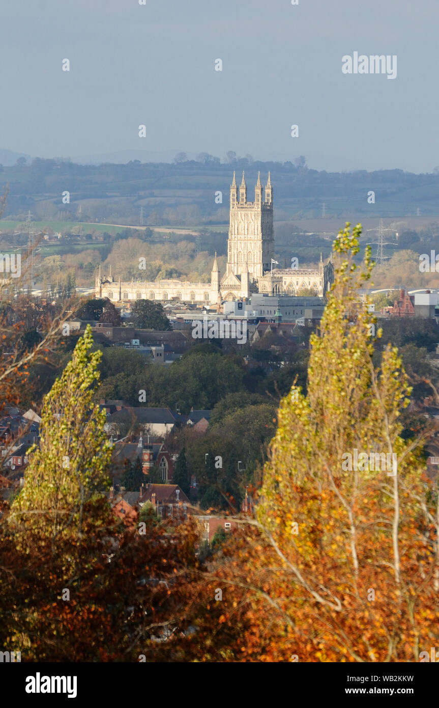 Die Kathedrale von Gloucester im Herbst Stockfoto