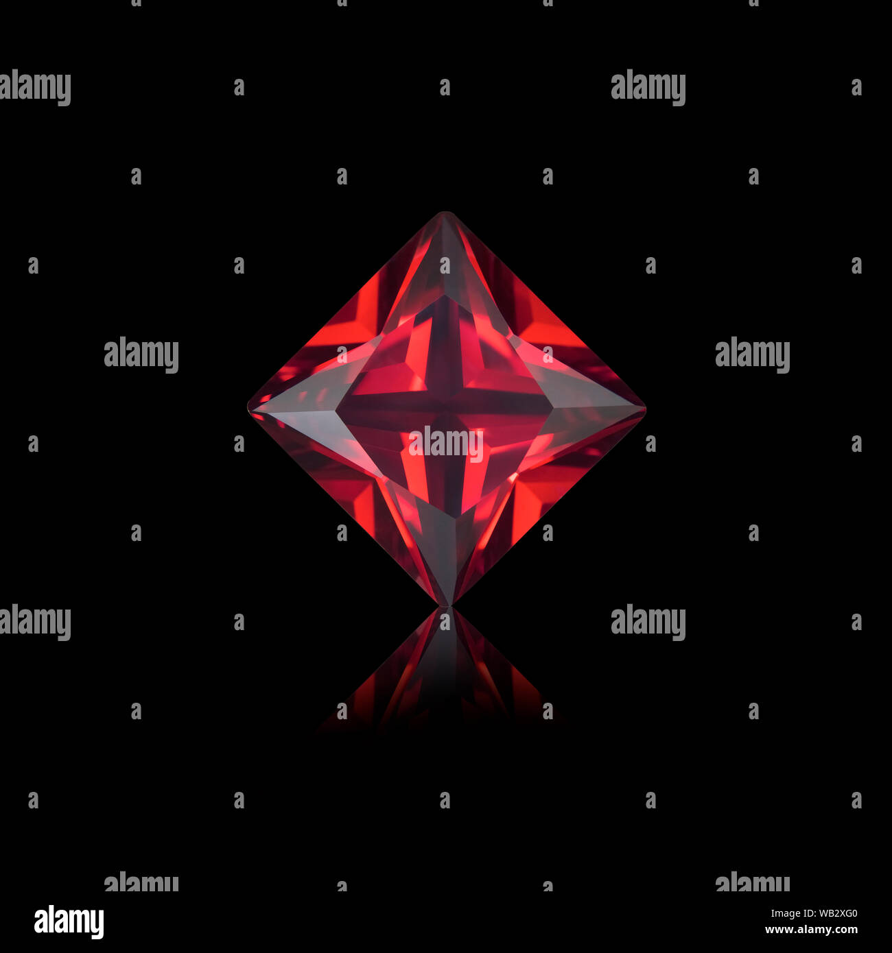 Princess cut Granat. Stockfoto