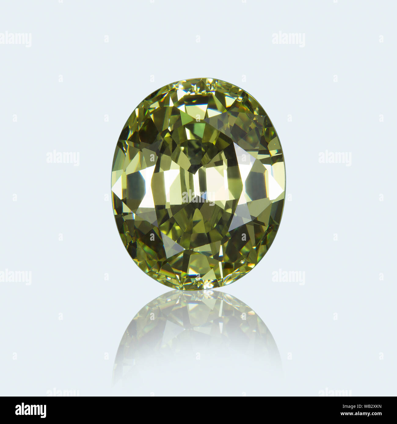 Oval cut Peridot. Stockfoto