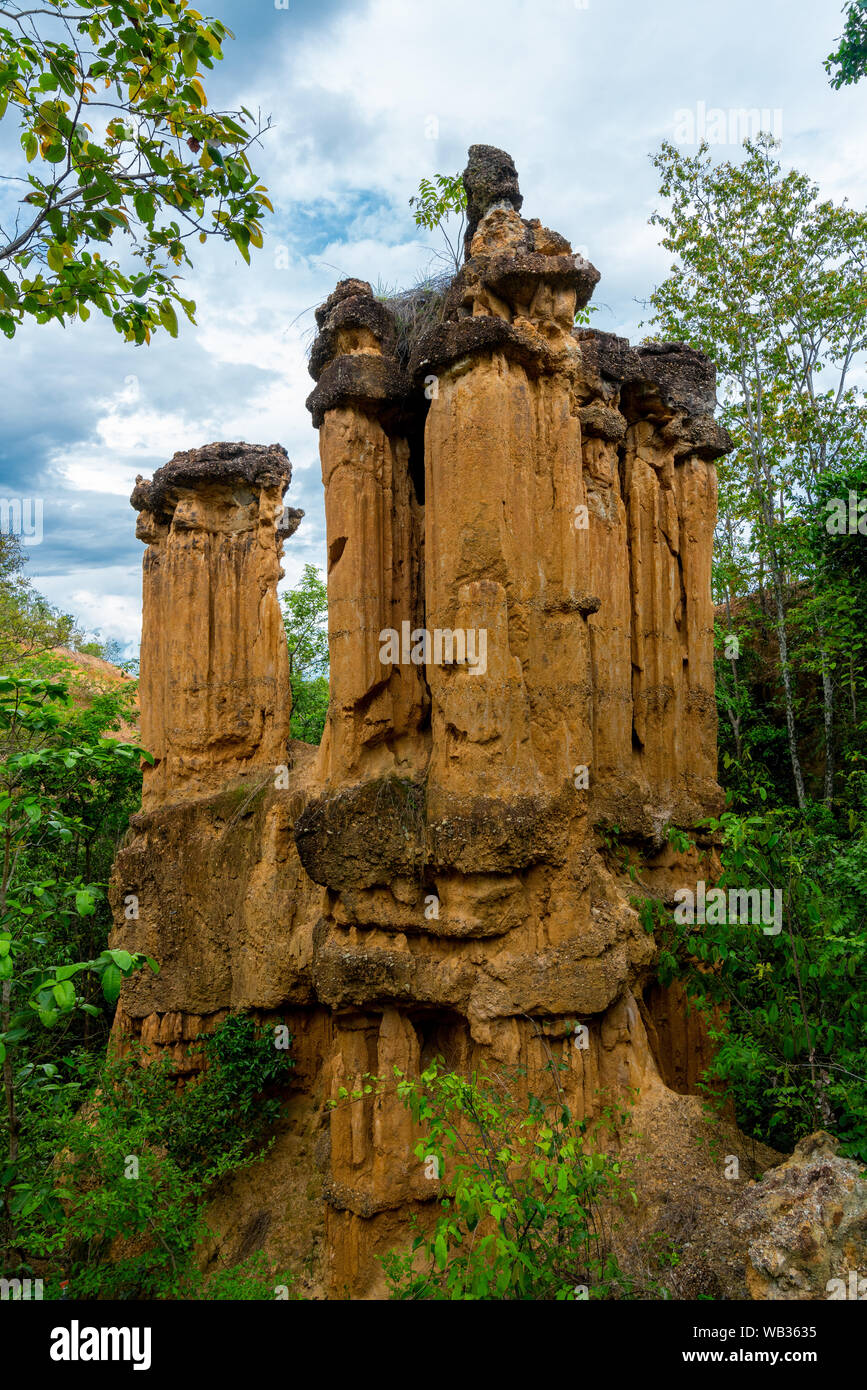 Pha Chor Boden und Fels Säulen in Mae Wang Nationalpark Doi Lor Bezirk, Chiang Mai, Thailand Stockfoto