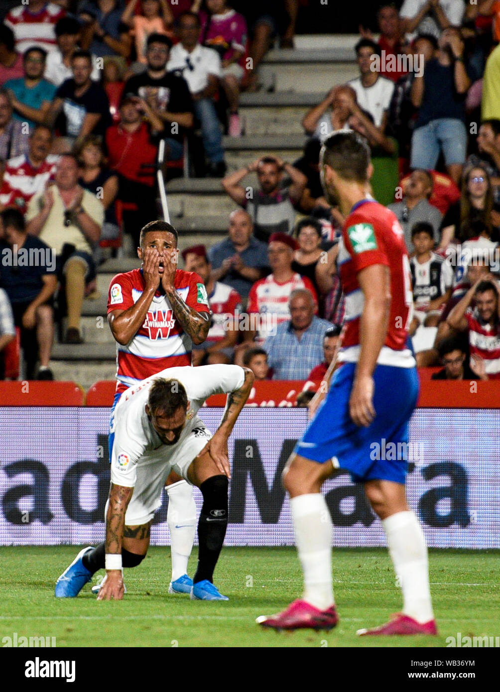 Granada CF Player, Darwin Machis reagiert während des La Liga Santander Match zwischen Granada CF und FC Sevilla. (Final Score: Granada CF 0:1 FC Sevilla) Stockfoto