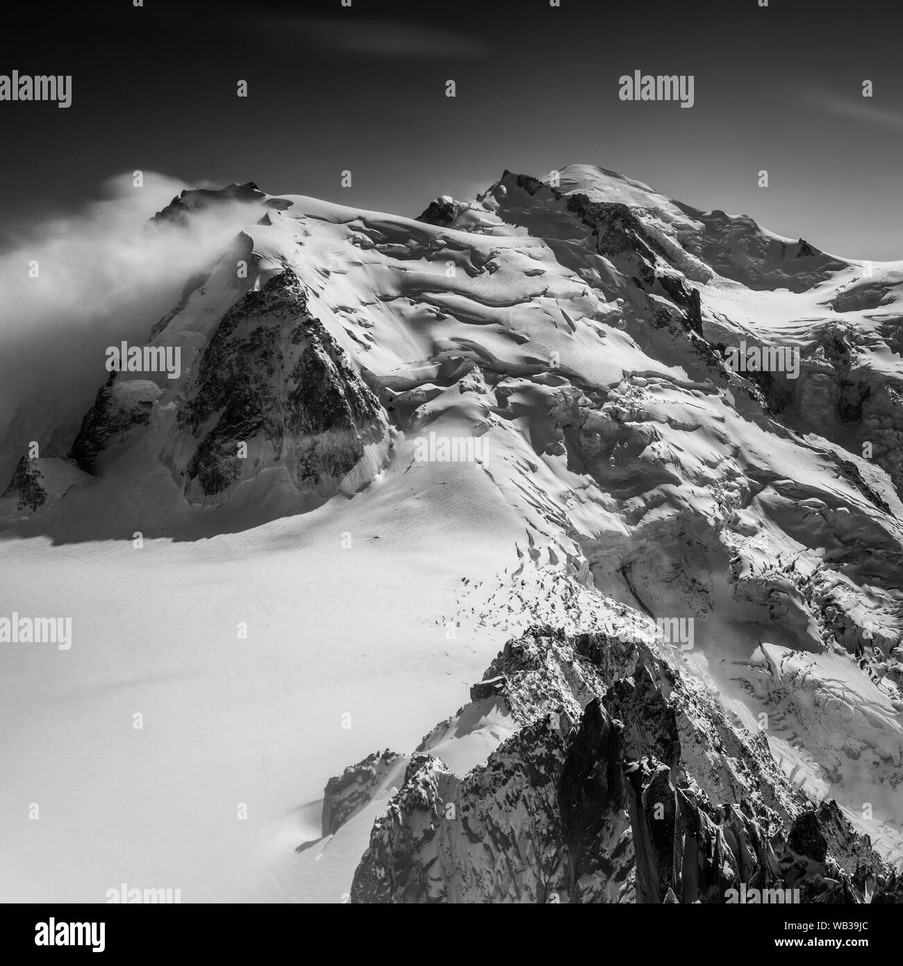 Mont Blanc Gipfel der Aiguille du Midi Stockfoto