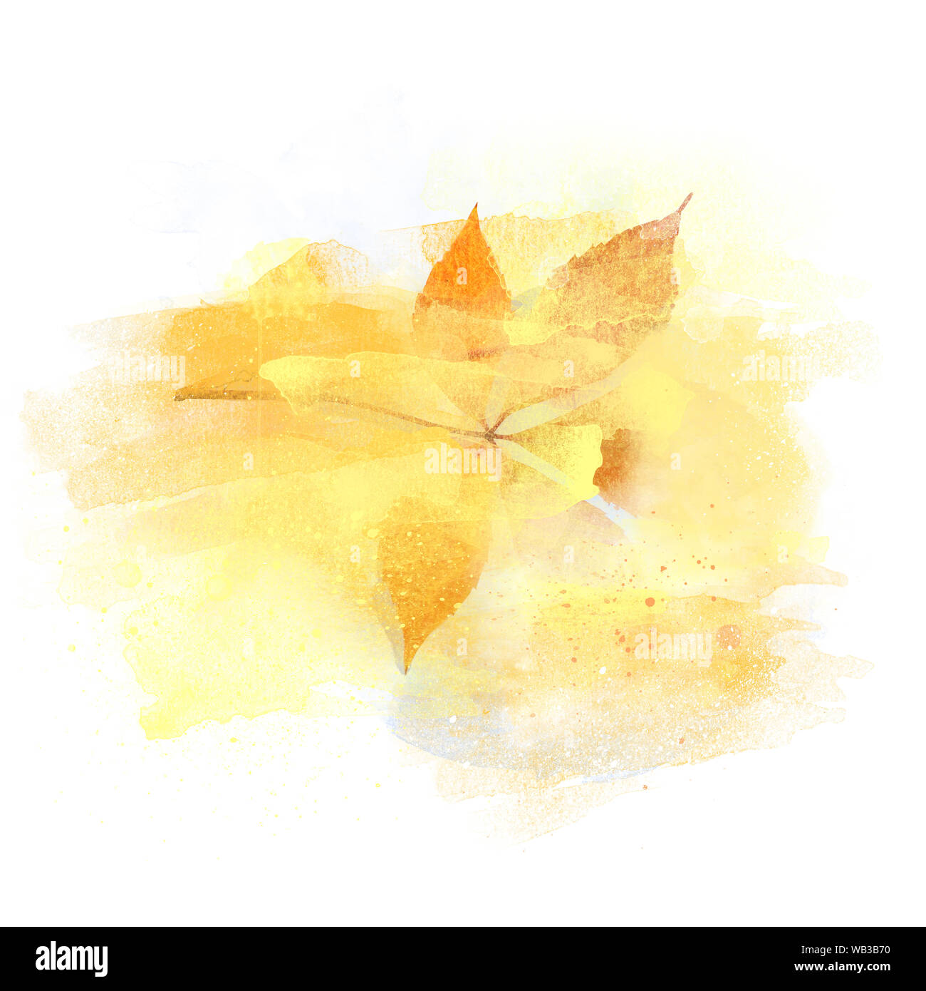 Elegante Herbst Herbst Aquarell design Element, isoliert auf Weiss, mit Platz für Text kopieren Stockfoto