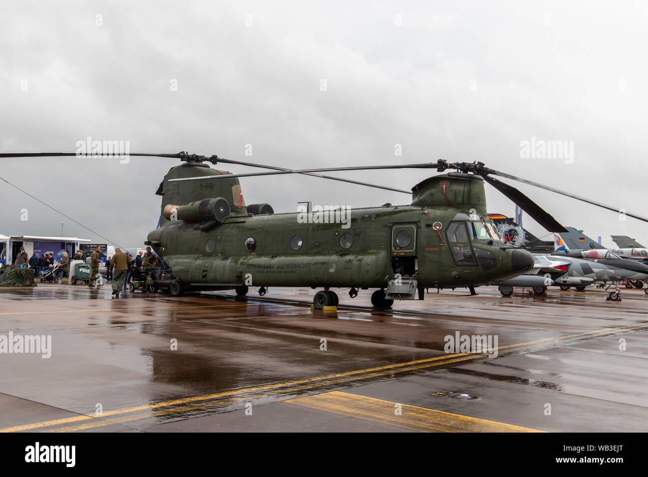 Boeing CH-47 Chinook auf statische Anzeige im Juli 2019 RIAT an RAF Fairford zu sehen. Stockfoto