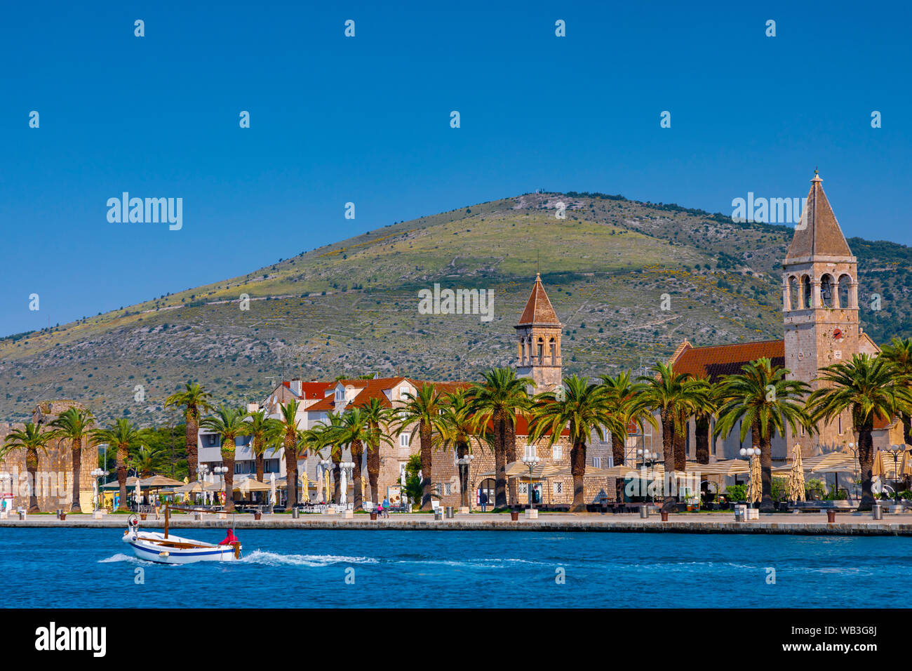 Trogir Hafen, Trogir, Dalmatinische Küste, Kroatien, Europa Stockfoto