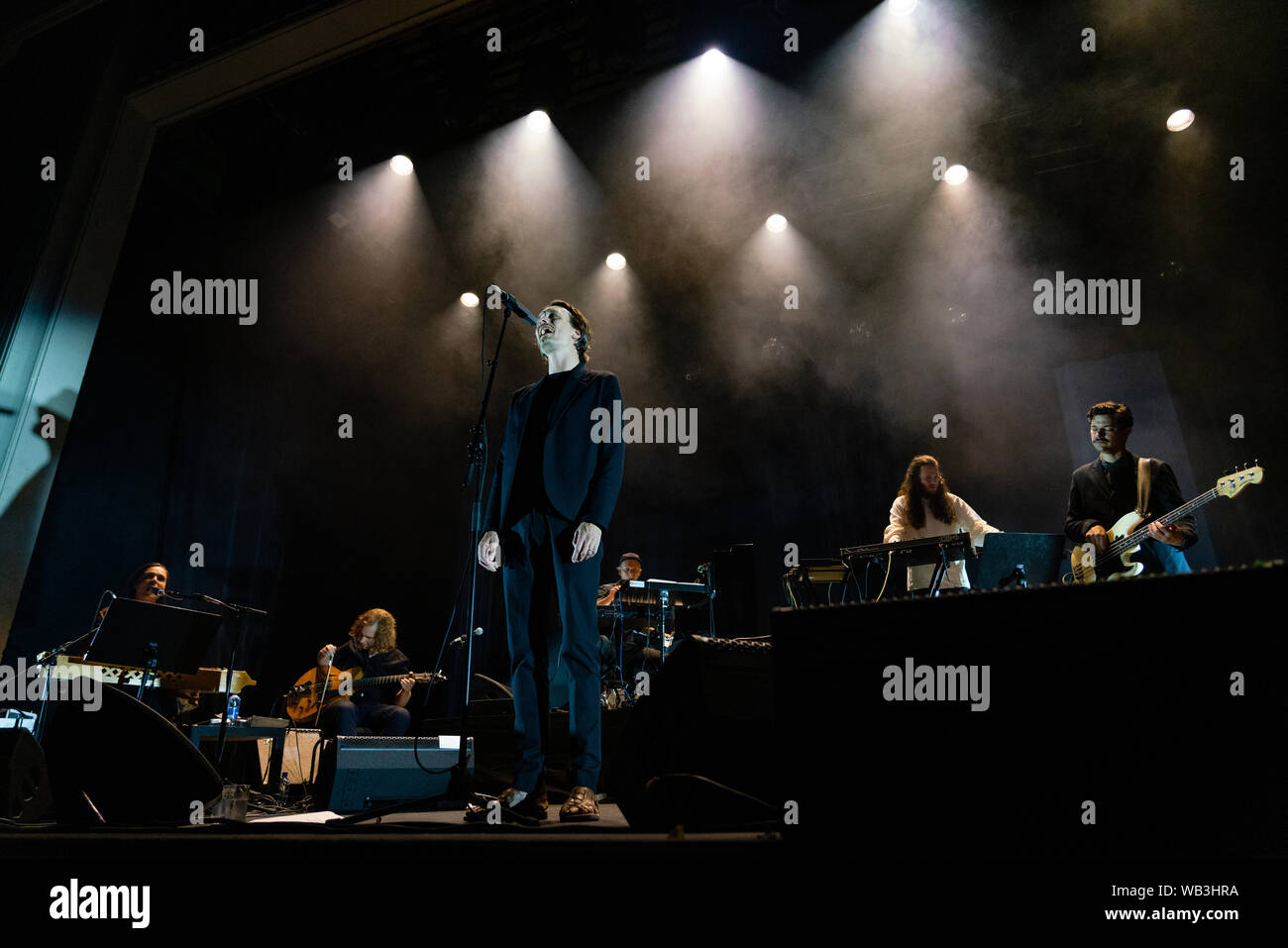 Edinburgh, Schottland, Großbritannien. 23. August 2019. Dänische Gruppe Efterklang spielen Leith Theater während der Edinburgh International Festival 2019. Iain Masterton/Alamy Leben Nachrichten. Stockfoto