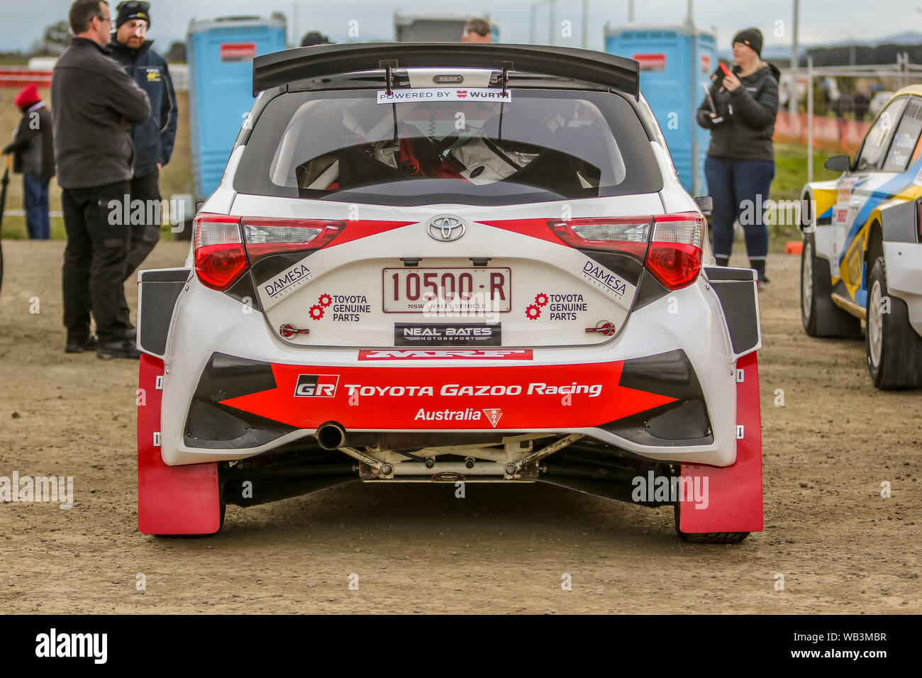 Ballarat, Victoria, Australien. 24. August 2019 - Cams australische Meisterschaften/viktorianischen Meisterschaften - Eureka Rush Rally. des Toyota Yaris AP4 von Harry Bates und John McCarthy. Credit: Brett Keating/Alamy leben Nachrichten Stockfoto