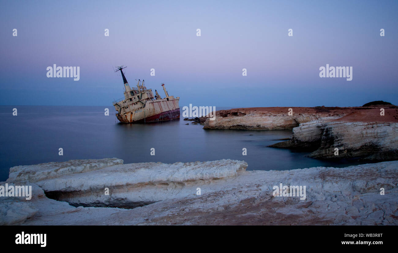 Schiffbruch der Edro lll, Paphos, Zypern Stockfoto