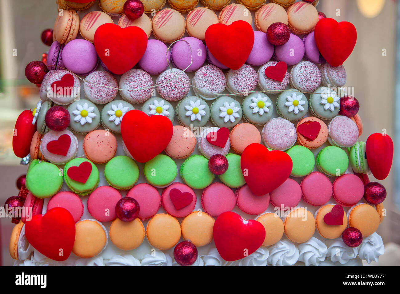 Lecker Kuchen für Valentinstag Stockfoto