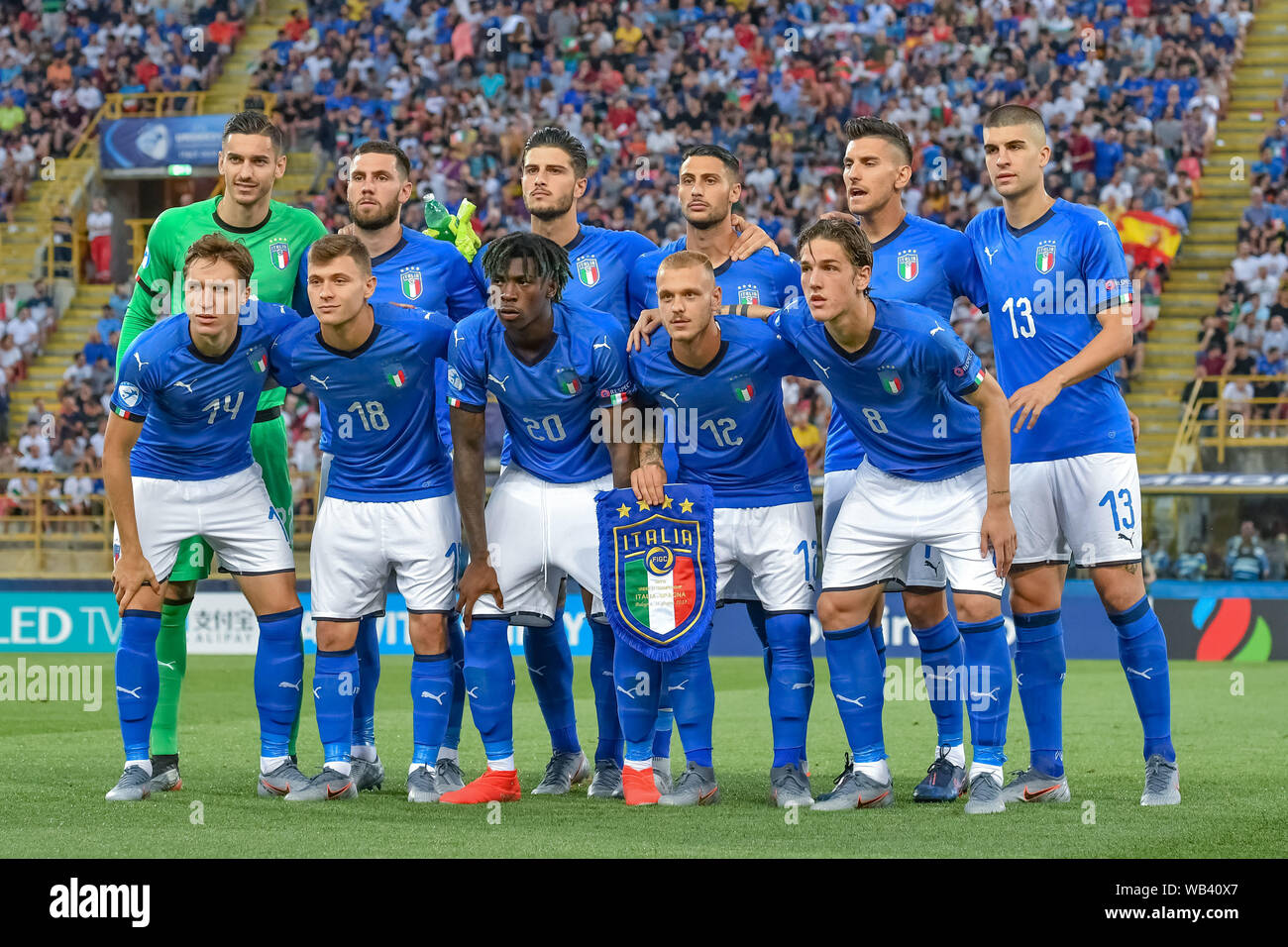 Italien während der Europäischen unter 21 2019 - Turnier Phase - Italien gegen Spanien, Bologna, Italien, 16. Juni 2019, Fußball italienische Fußballmannschaft Stockfoto
