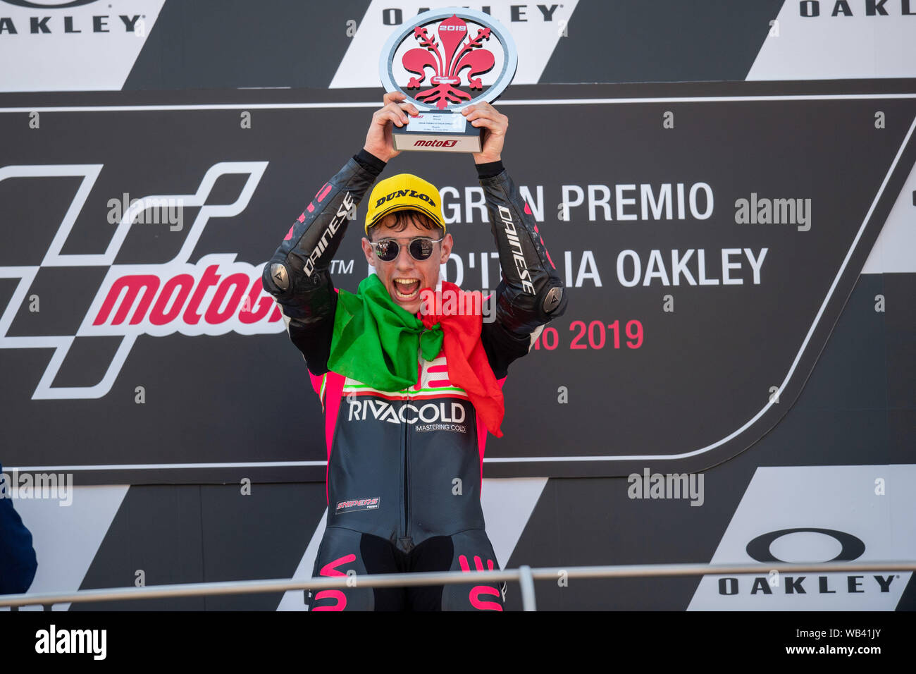 TONY ARBOLINO VNE SCHARFSCHÜTZEN SUL PODIO der Moto3 beim Grand Prix von Italien 2019 - Mugello - podio Moto3, Mugello, Italien, 02. Juni 2019, Motoren MotoGP Stockfoto