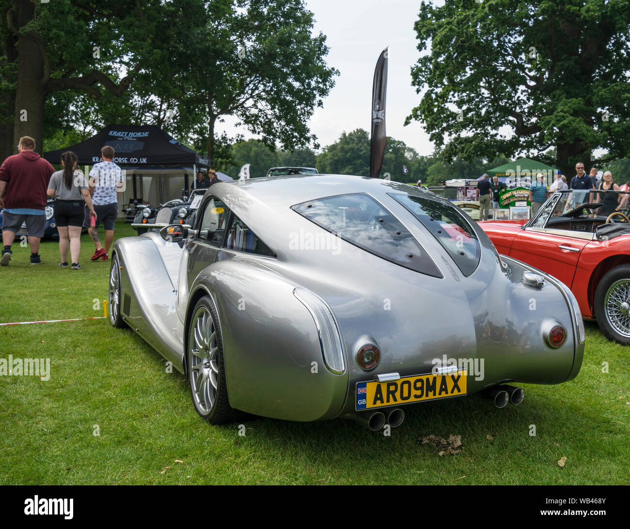 Hinten 2009 Morgan Aero Max Die helmingham Festival der Klassischen & Sportwagen 2019 Stockfoto