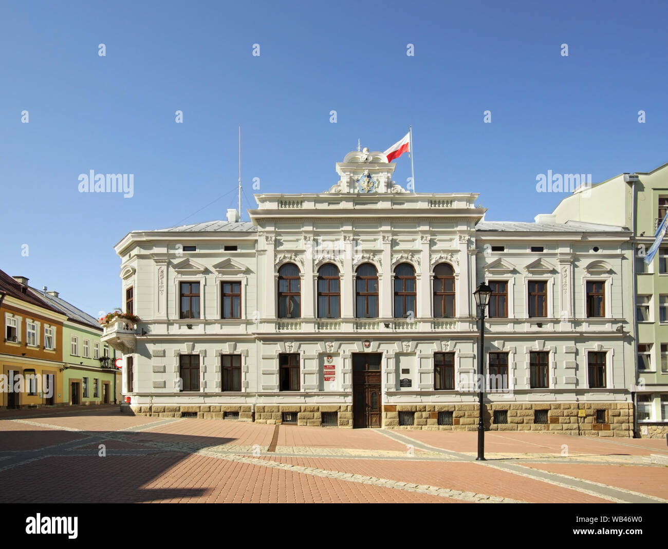 Marktplatz in Sanok. Woiwodschaft Karpatenvorland. Polen Stockfoto