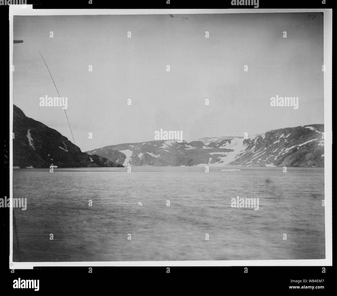 East End von Lyttleton Insel mit Leben Boot Bucht im Abstand Abstract / Medium: 1 Fotoabzug. Stockfoto