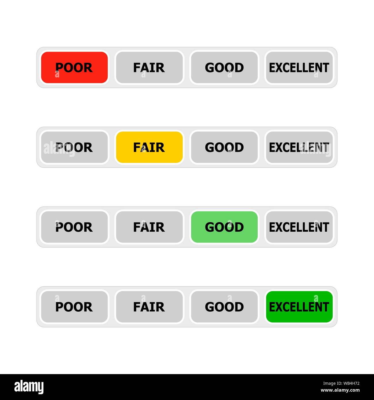 Anzeige Credit Score, farbiges Licht, Bewertung. Vektor Kredit bei der Bank app, Ui mit Glanz score Ebene angeben, die Sie leisten, Hypothek oder Loa Stock Vektor