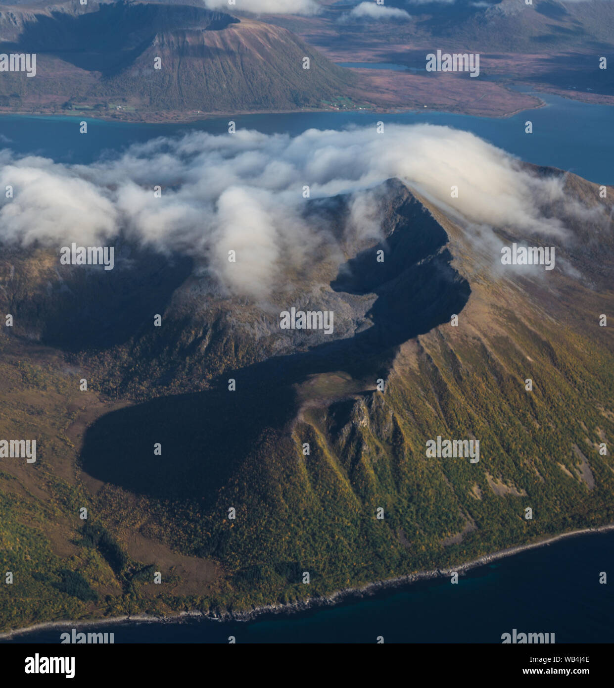 Blick auf den Lofoten aus der Ebene, in Norwegen Stockfoto