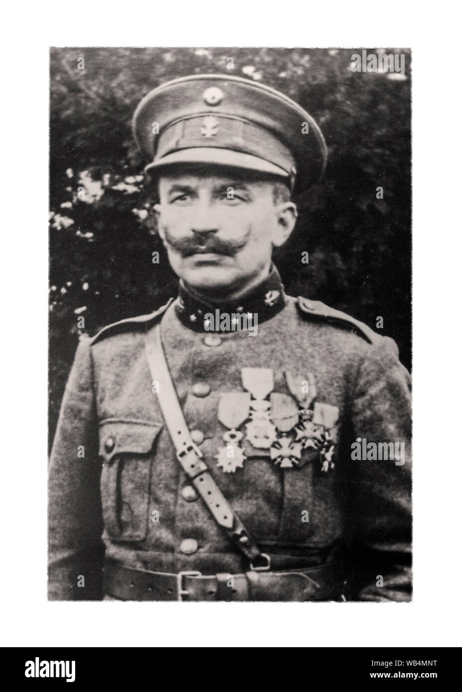 Portrait von WW 1 belgischen Kapitän - kommandant Umsichtige Nuyten wer hat die Entscheidung über die Flut der Yser Ebene im Ersten Weltkrieg, Westflandern, Belgien Stockfoto