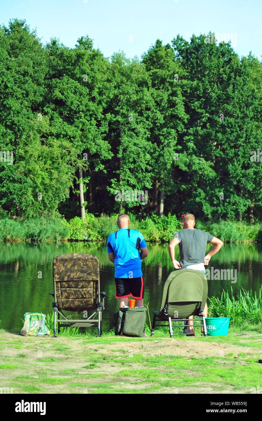 Angler-Camp an der Ems Stockfoto