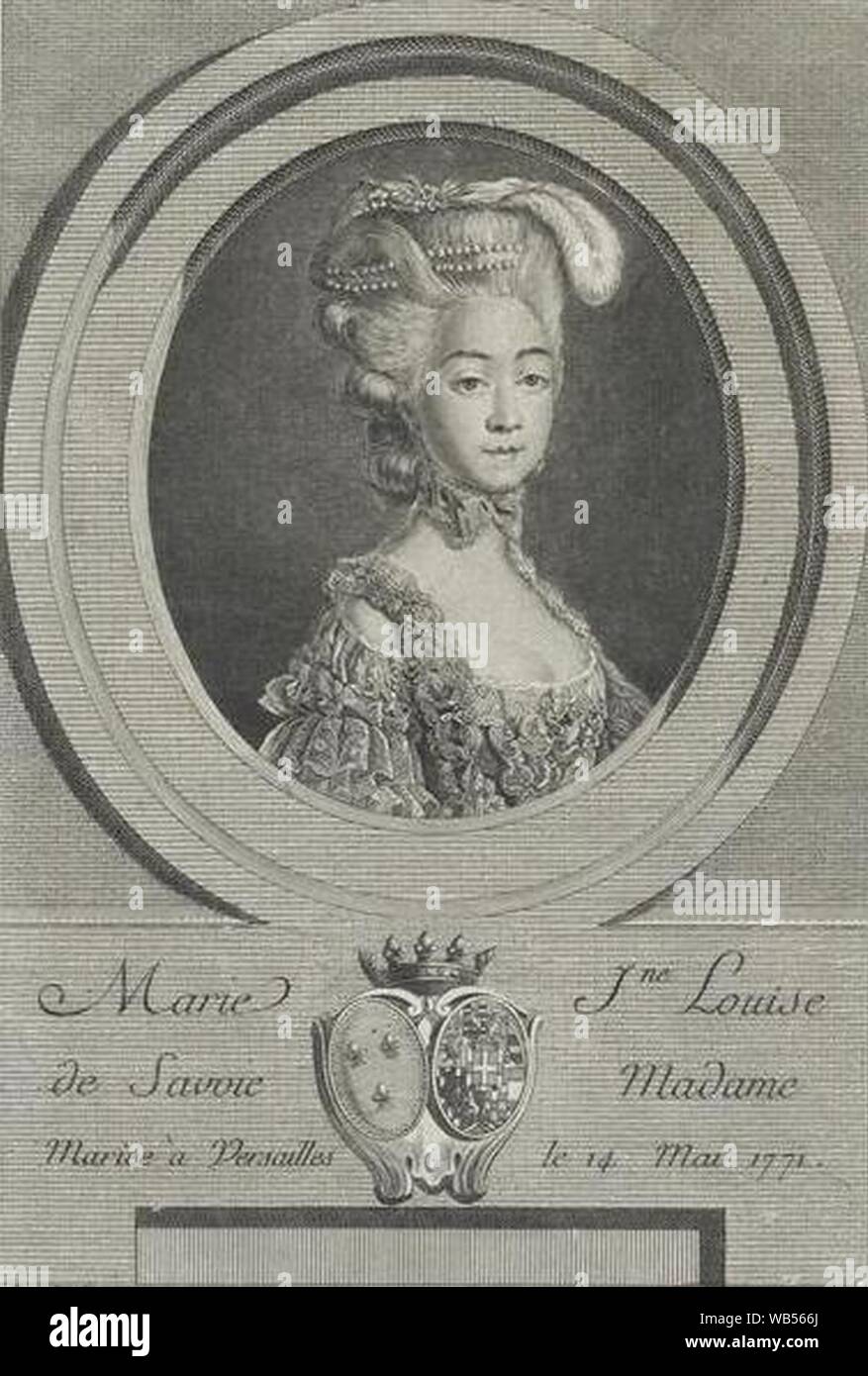 Dupin nach Drouais - Marie Josephine von Savoyen. Stockfoto