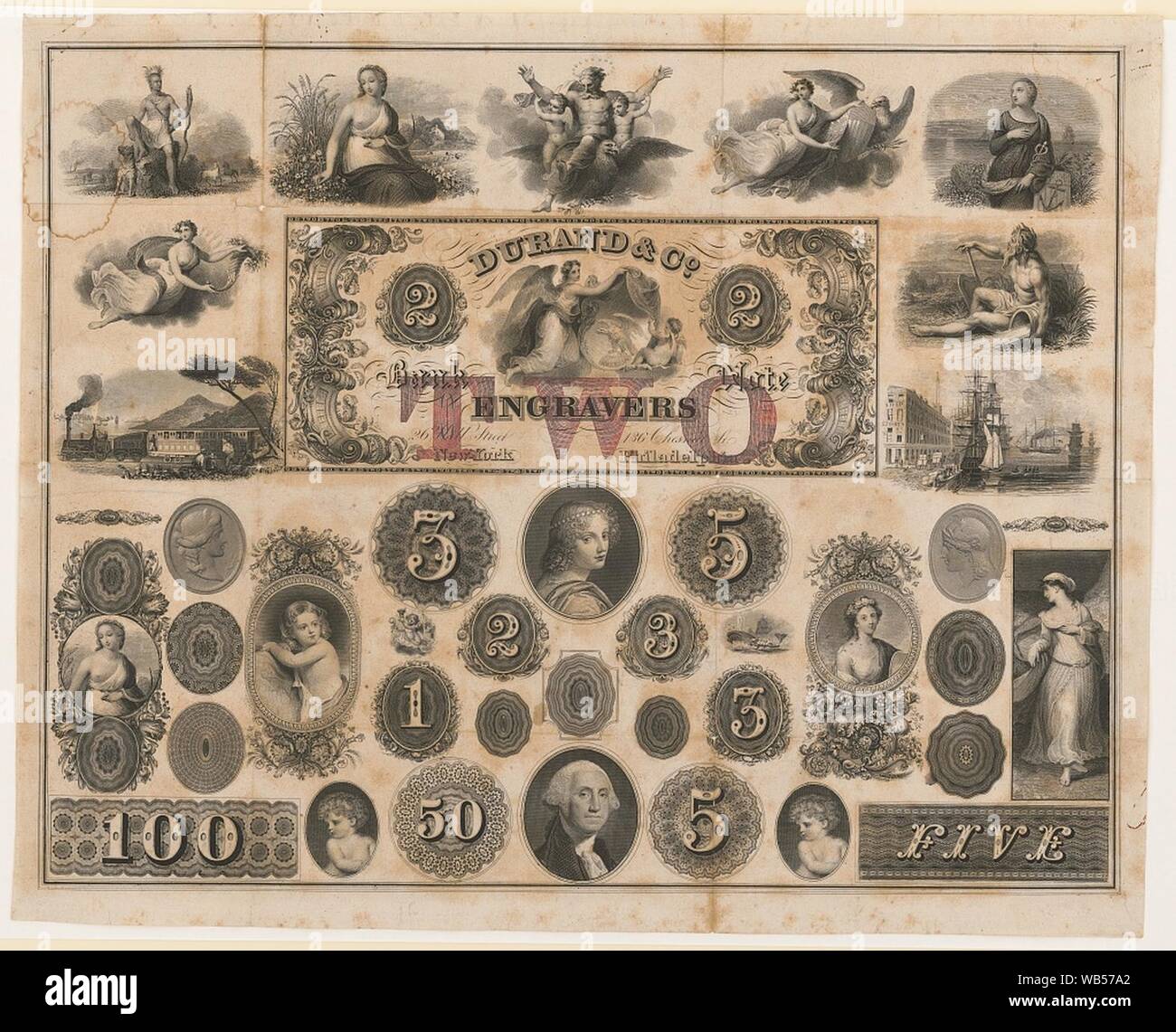 Durand & Co Bank Note Graveure Stockfoto