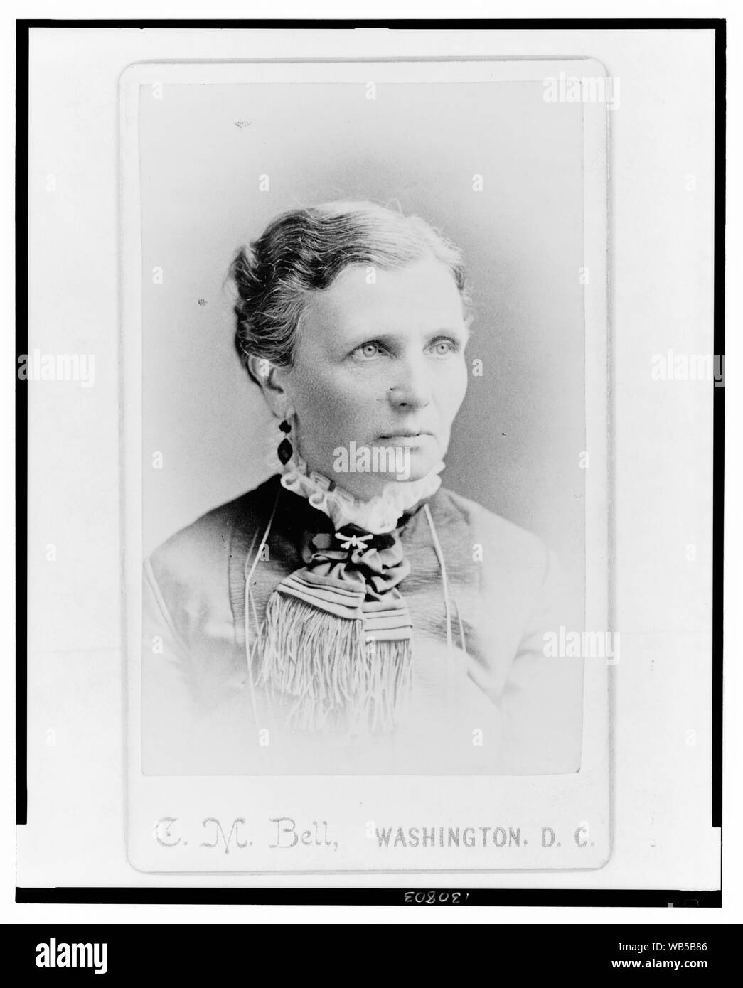 Emmeline B. Wells, die Rechte der Frauen eintreten, mit Kopf und Schultern im Porträt, nach Rechts] / C. M. Bell, Washington, D.C Abstract / Medium: 1 Foto auf carte de visite montieren. Stockfoto