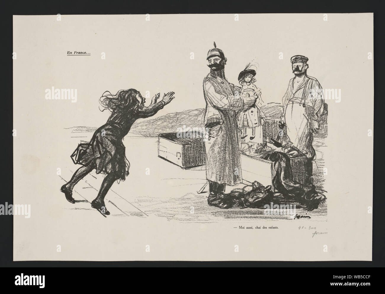 En France. Moi aussi, Chai des enfants Abstract/Medium drucken: 1; Blatt 36 x 55 cm. Stockfoto
