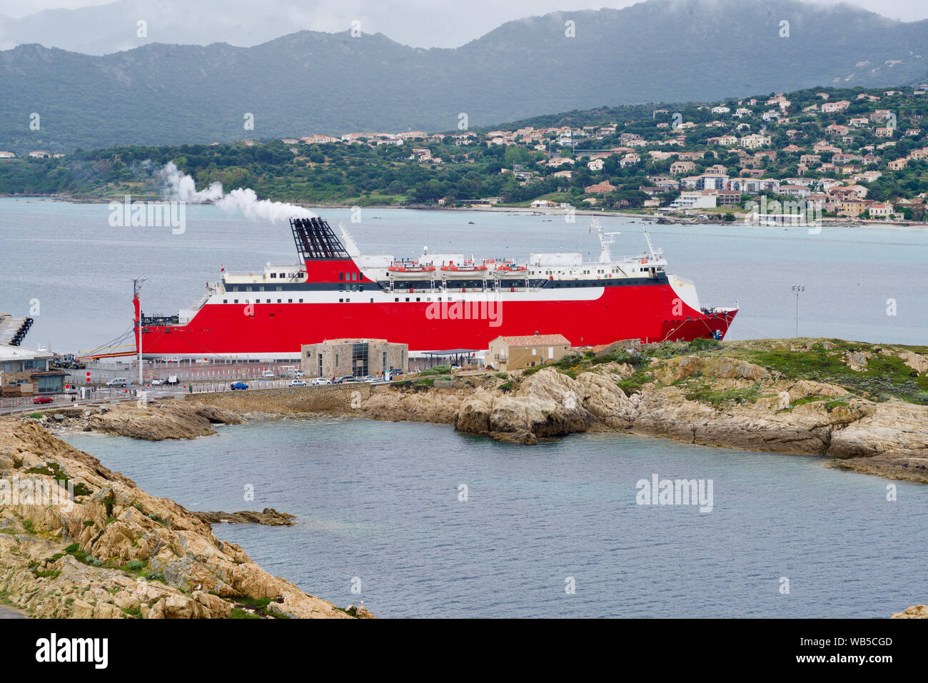 Fähre in bejaia von Korsika Stockfoto