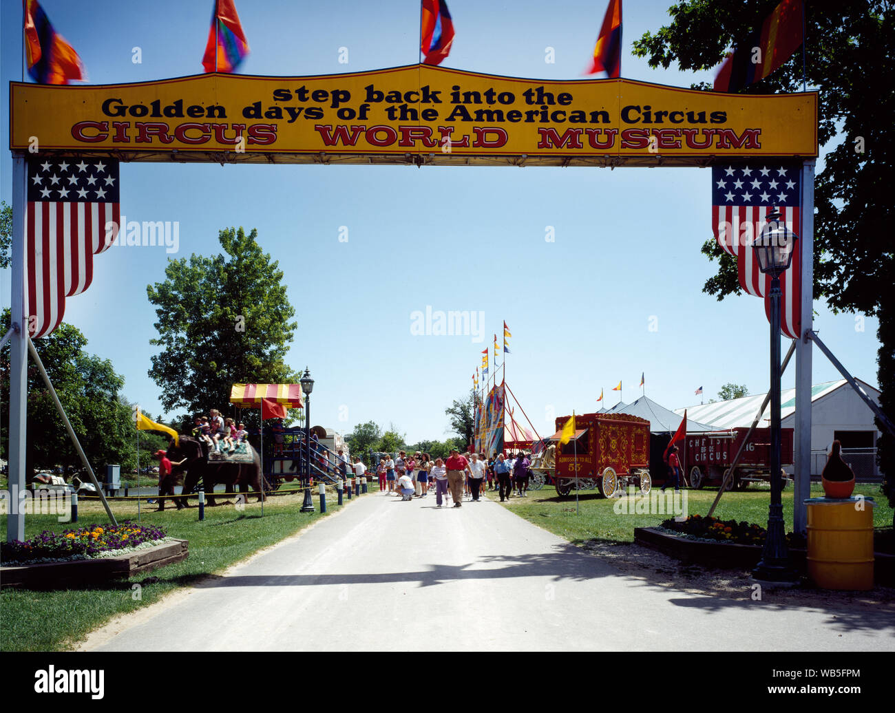 Eingang zum Circus World in Baraboo, Wisconsin, wo die fünf Ringling Brothers ihre Show gegründet Stockfoto