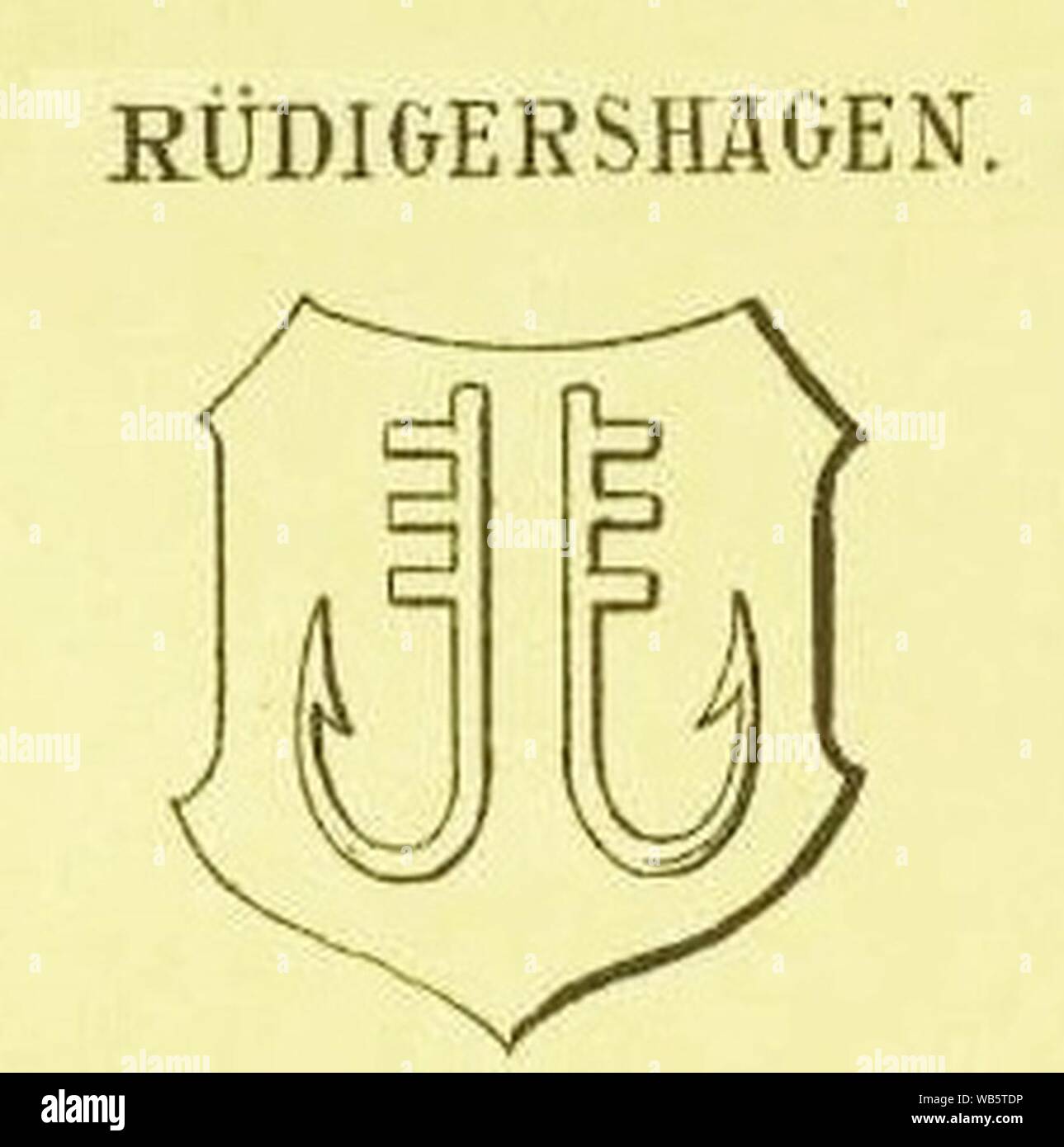 E. B.VII.3. d. Tafel 13 Rüdigershagen. Stockfoto