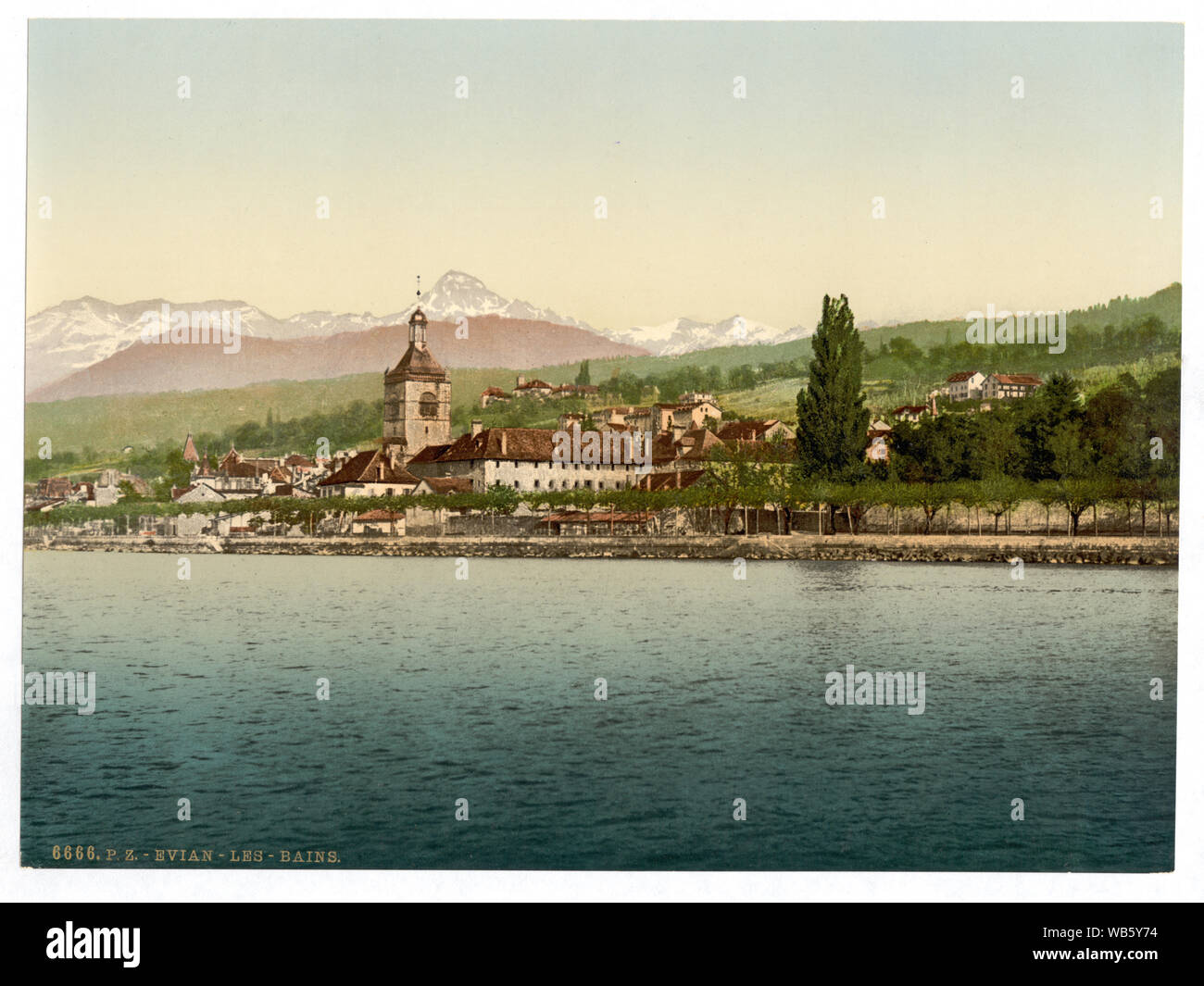 Evian-les-Bains, Genfer See, Schweiz (d. h., Frankreich); Teil: Ansichten der Schweiz in der Photochrom print Collection.; Titel von den Detroit Publishing Co., Katalog J - Ausland abschnitt, Detroit, Mich.: Detroit Publishing Company, 1905.; Drucken. 6666. Stockfoto