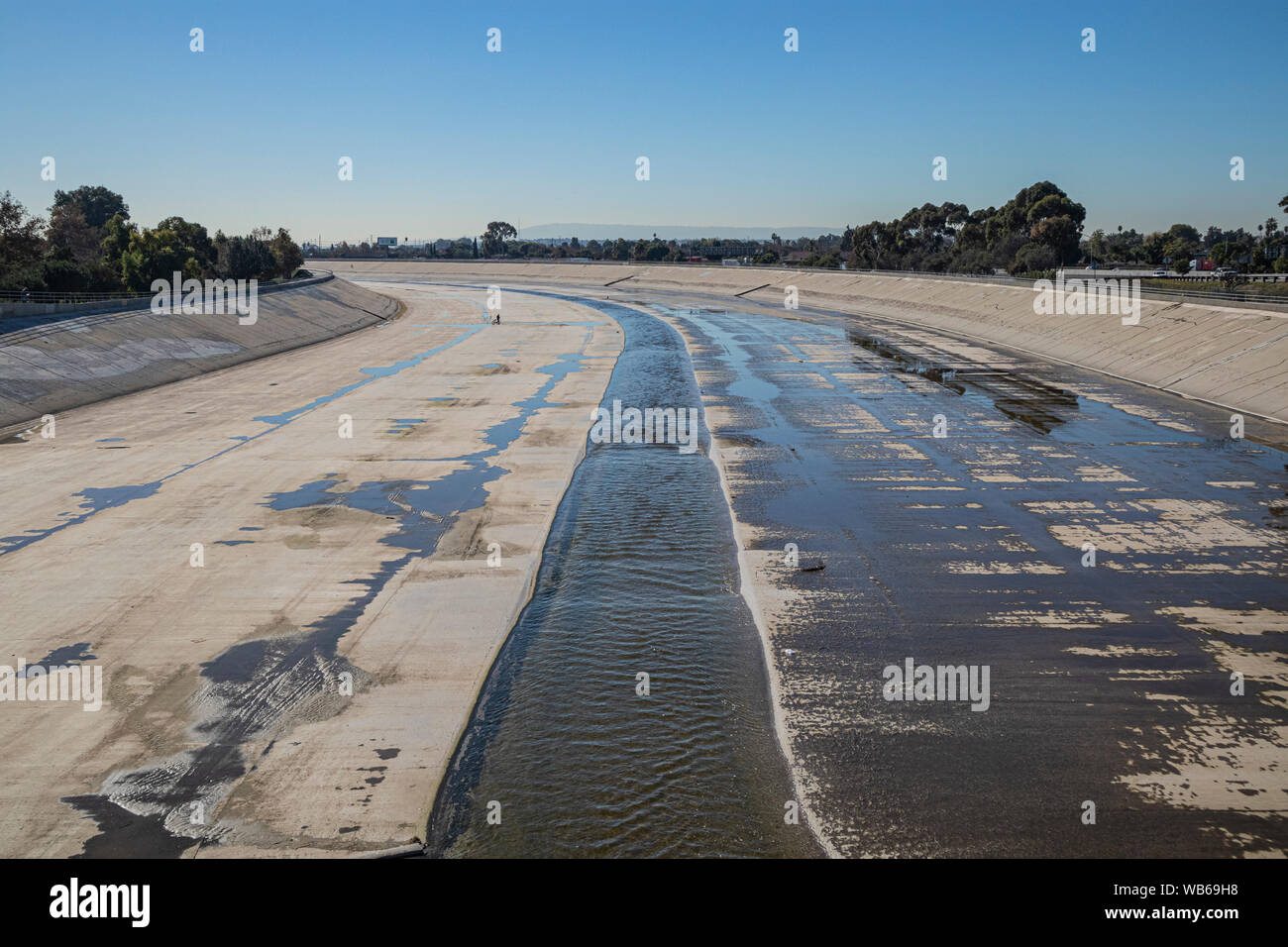 Die Los Angeles Fluss, Stadt von Paramount, South LA, Califortnia, USA, Stockfoto