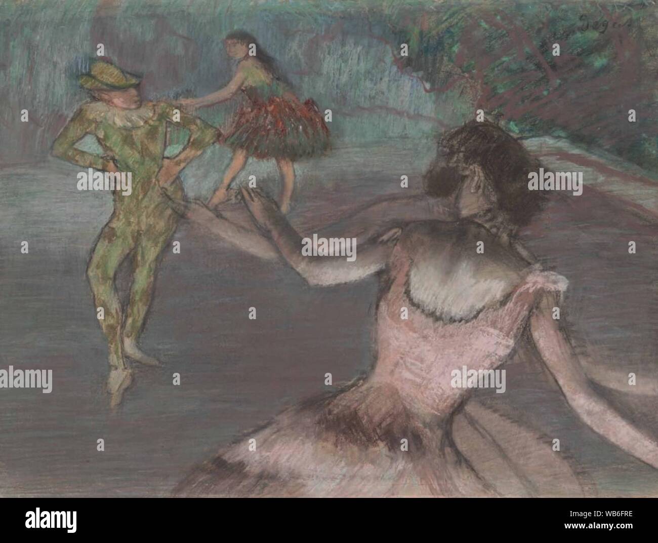 Edgar Degas arlequin et danseuses. Stockfoto