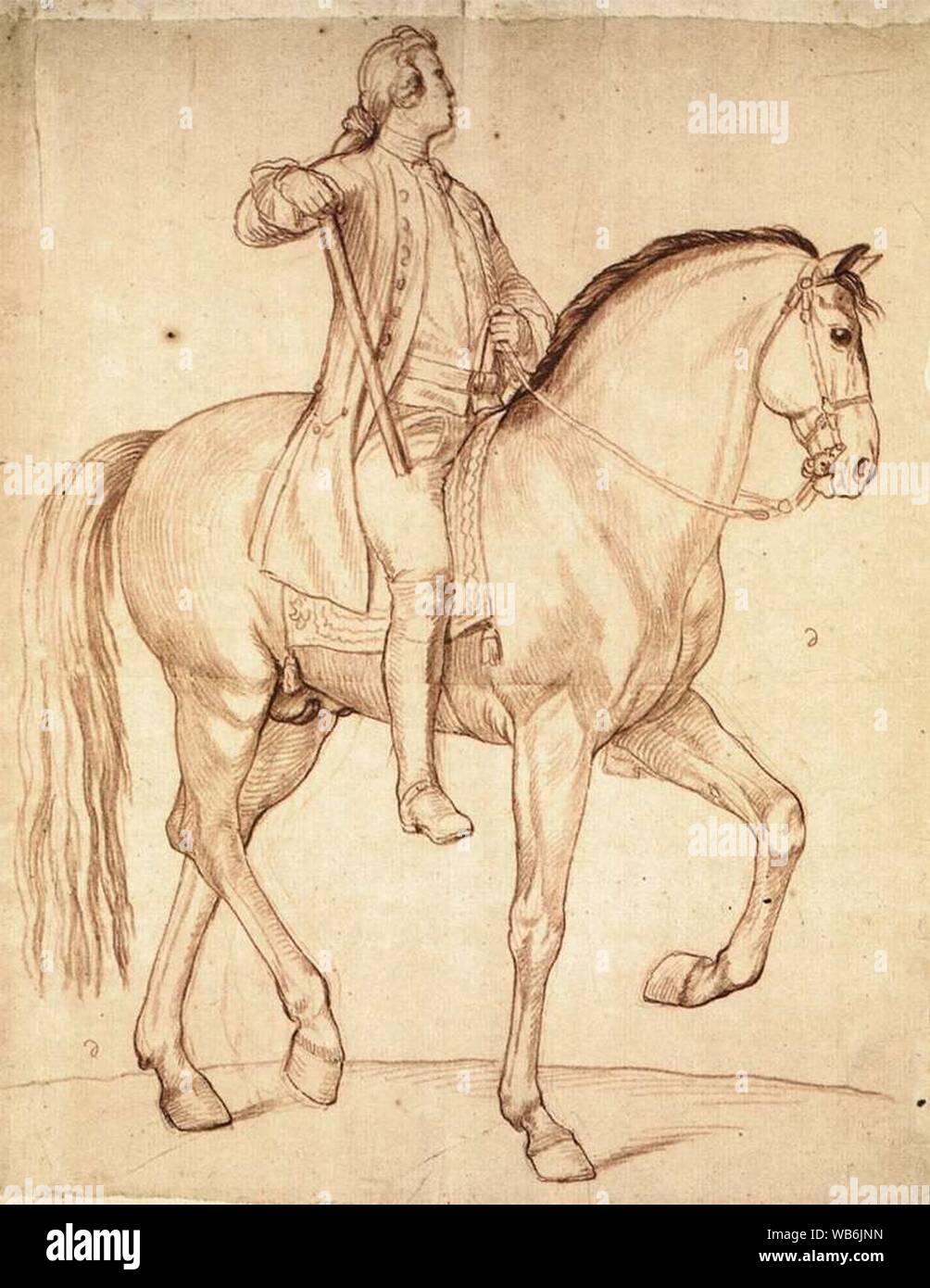 Edmé Bouchardon-Studie für das Reiterstandbild von Louis XV. Stockfoto